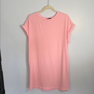 Pink Women's T-shirt Dress with pockets